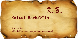 Koltai Borbála névjegykártya